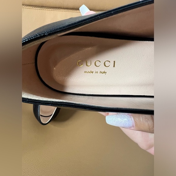 Gucci Double GG Marmont Leather Flats Sz 37 - Picture 13 of 15